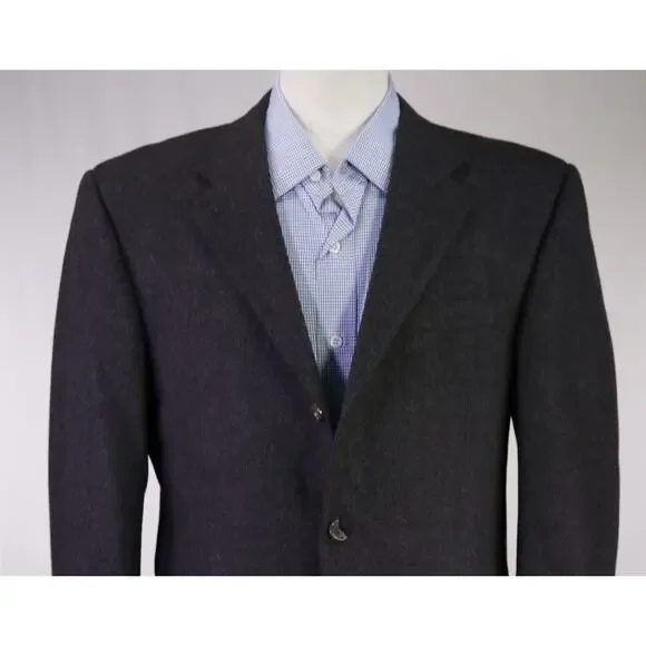 Hickey Freeman Blazer Gray Wool Cashmere 3-Btn Jacket Madison 40S
